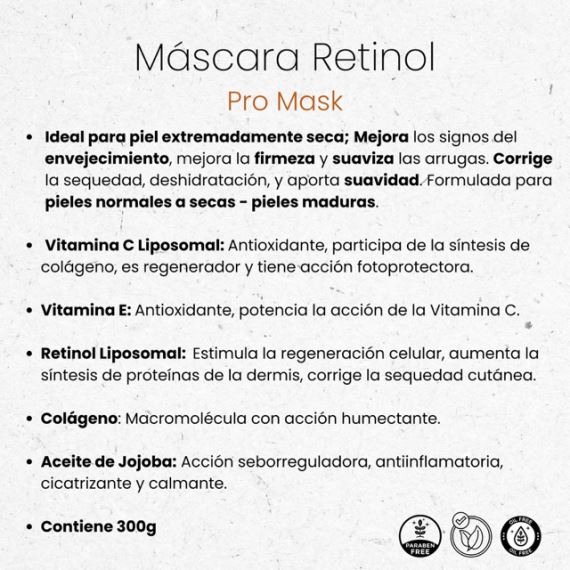 Mascara Facial Retinol Mask Antiage Piel Seca 300g Idraet