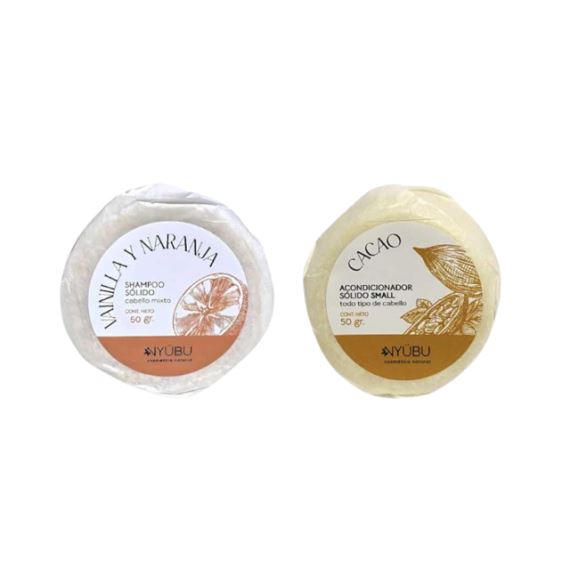 Combo Shampoo + Acondicionador Solido Pelo Mixto 50g Nyubu