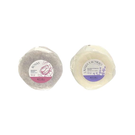 Combo Shampoo + Acondicionador Solido Pelo Seco 100g Nyubu