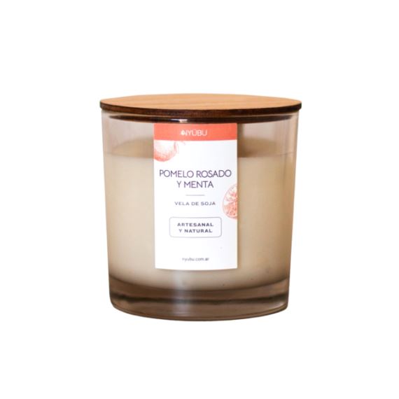 Vela de Soja Aromatica Natural Pomelo Rosado Y Menta Nyubu