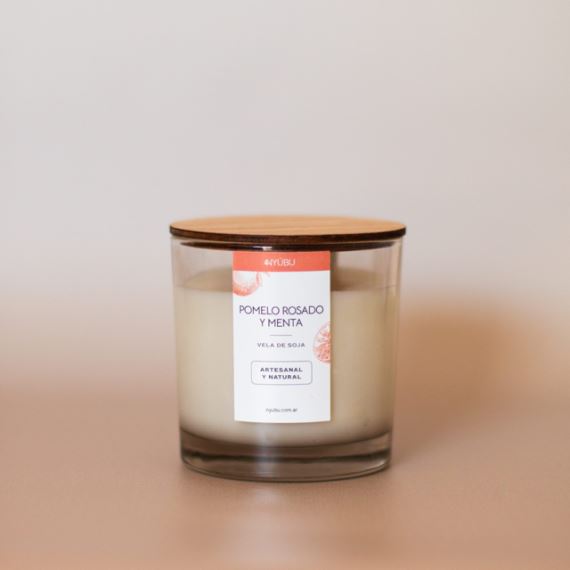 Vela de Soja Aromatica Natural Pomelo Rosado Y Menta Nyubu
