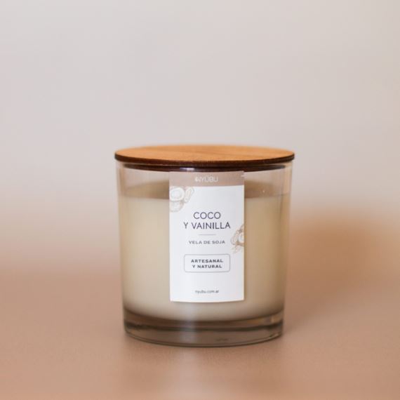 Vela de Soja Aromatica Natural Coco y Vainilla Nyubu