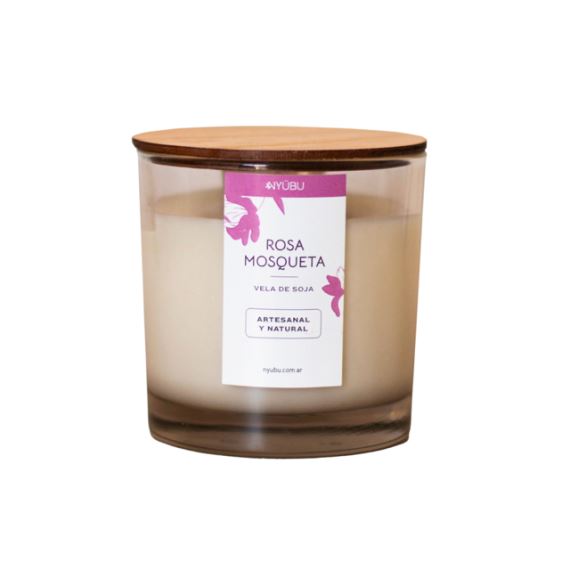 Vela de Soja Aromatica Natural Rosa Mosqueta Nyubu