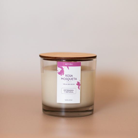 Vela de Soja Aromatica Natural Rosa Mosqueta Nyubu