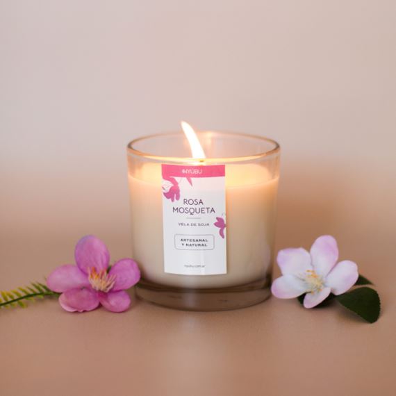 Vela de Soja Aromatica Natural Rosa Mosqueta Nyubu