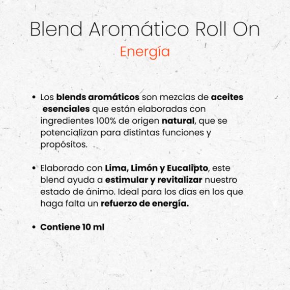 Aceite Esencial Blend Aromatico Natural Roll On Energia 10ml Nyubu