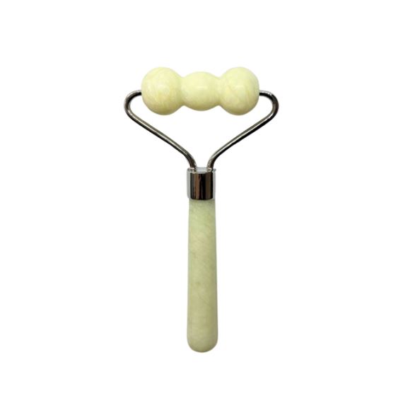 Masajeador Rodillo Roller Facial Corporal Triple Esfera Jade