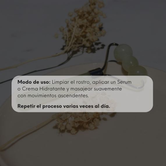 Masajeador Rodillo Roller Facial Corporal Triple Esfera Jade