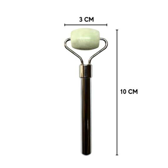 Masajeador Rodillo Facial Metálico Simple Cabezal Jade