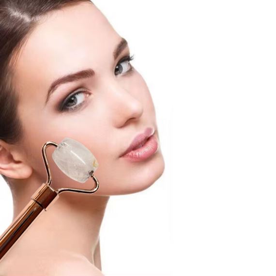 Masajeador Rodillo Facial Metálico Simple Cabezal Cuarzo