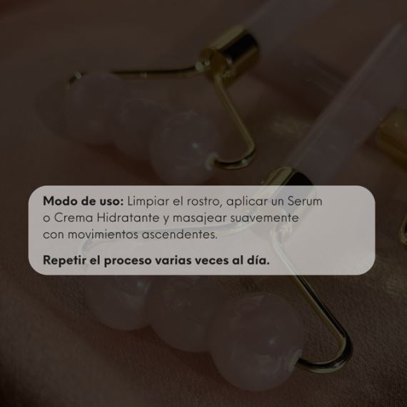 Combo Parches Contorno de Ojos + Rodillo Facial Triple Esfera Cuarzo Rosa