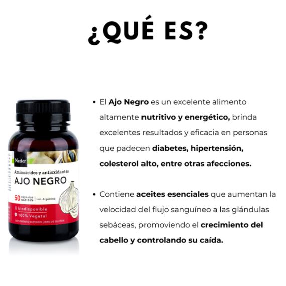 Suplemento Ajo Negro Natural 50 Cápsulas Antioxidante Natier
