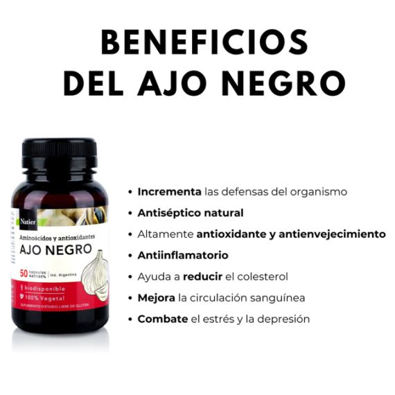 Suplemento Ajo Negro Natural 50 Cápsulas Antioxidante Natier