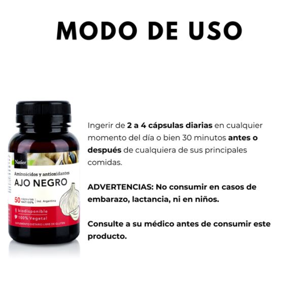 Suplemento Ajo Negro Natural 50 Cápsulas Antioxidante Natier