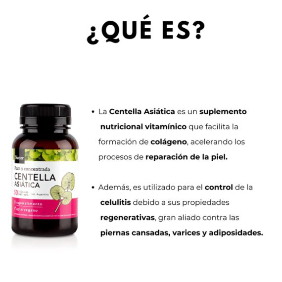 Suplemento Centella Asiática Concentrada 50 Cápsulas Natier