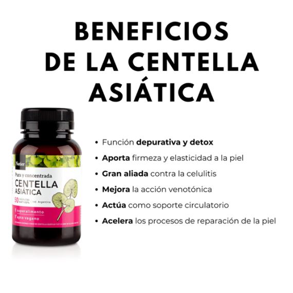 Suplemento Centella Asiática Concentrada 50 Cápsulas Natier