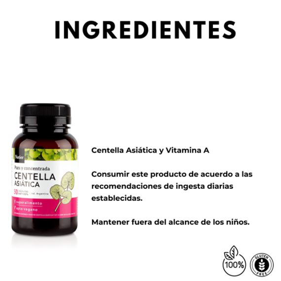 Suplemento Centella Asiática Concentrada 50 Cápsulas Natier