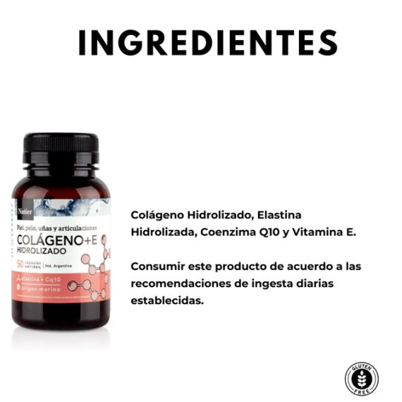 Suplemento Colágeno + E Hidrolizado 50 Cápsulas Natier