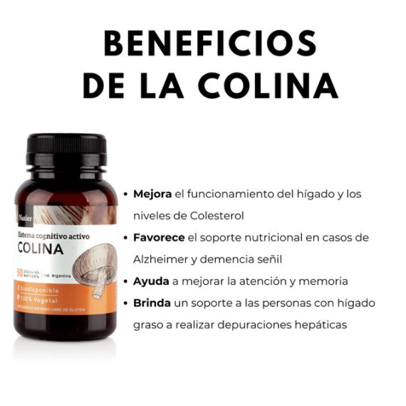 Suplemento Colina 50 Cápsulas Sistema Cognitivo Natier