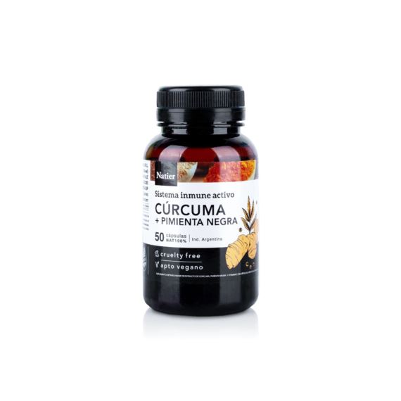 Suplemento Cúrcuma + Pimienta Negra 50 Cápsulas Natier