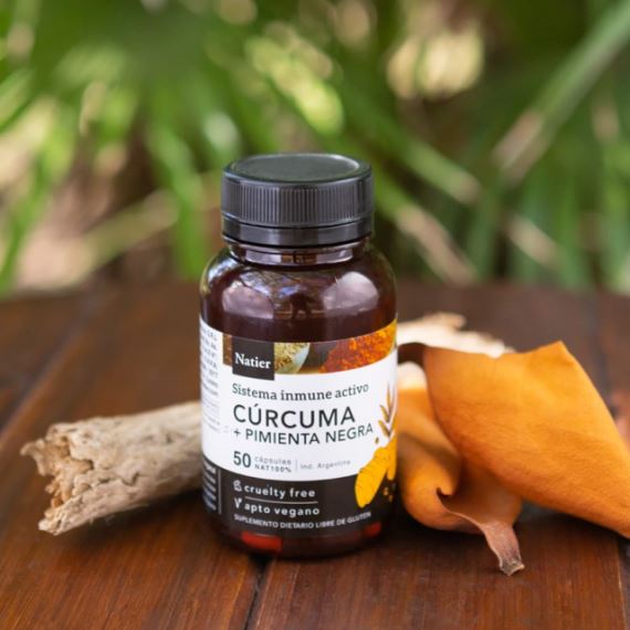 Suplemento Cúrcuma + Pimienta Negra 50 Cápsulas Natier