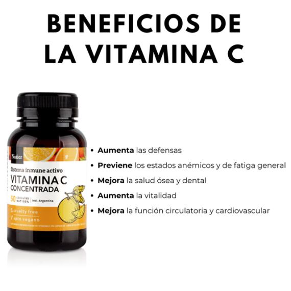 Suplemento Vitamina C Concentrada 50 Cápsulas Natier