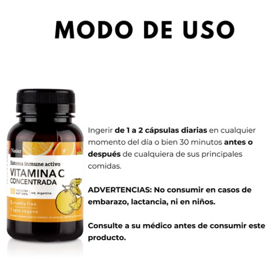 Suplemento Vitamina C Concentrada 50 Cápsulas Natier
