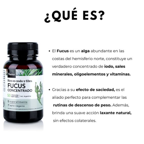 Suplemento Fucus Concentrado 50 Cápsulas Adelgazante Natier
