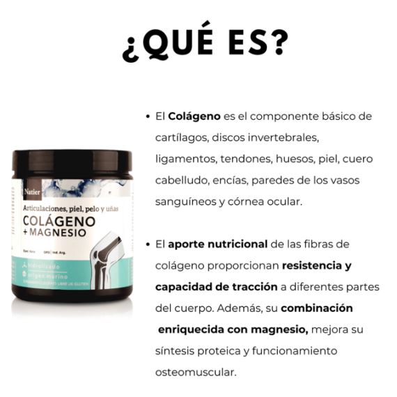 Suplemento Colágeno + Magnesio en Polvo 250g Natier