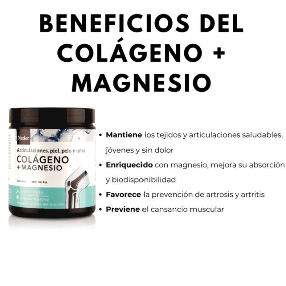 Suplemento Colágeno + Magnesio en Polvo 250g Natier