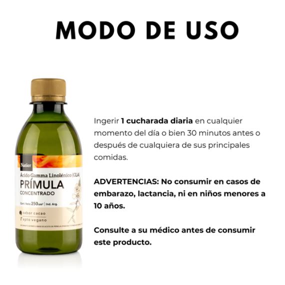 Aceite de Prímula Concentrado Sabor Cacao 250ml Natier