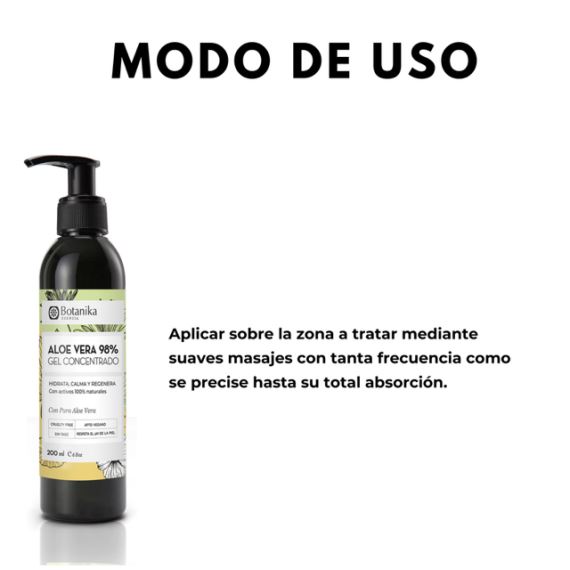 Gel Corporal Aloe Vera 98% Concentrado Regenerador 200ml Botanika
