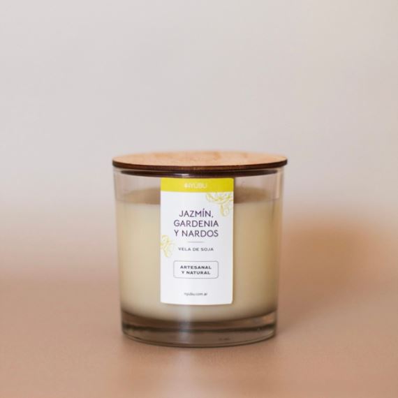 Vela de Soja Aromatica Natural Jazmin, Gardenia y Nardos Nyubu