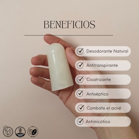 Piedra de Alumbre Pulida Desodorante + Agua de Rosas 120ml