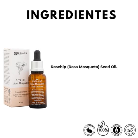 Aceite de Rosa Mosqueta Puro Arrugas Manchas 30ml Botanika