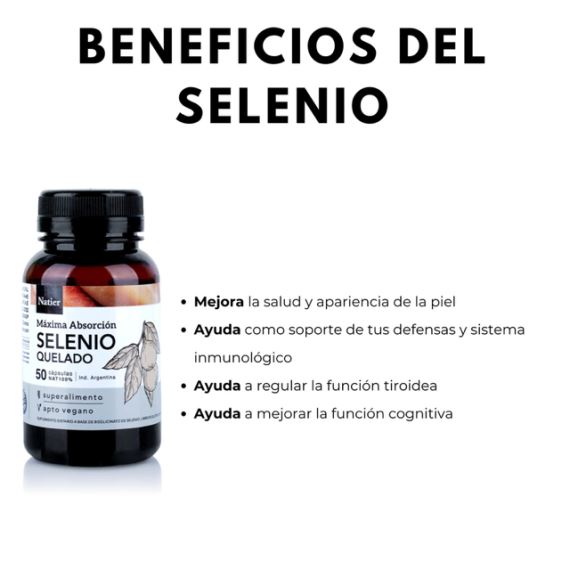 Suplemento Selenio Quelado Máxima Absorción 50 Cápsulas Natier