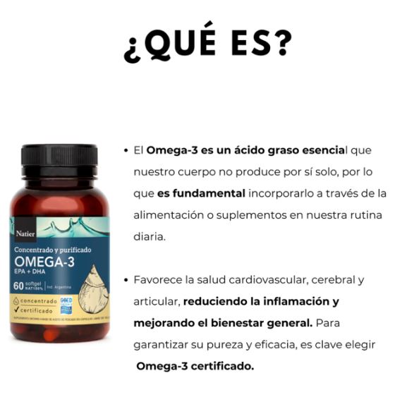 Suplemento Omega 3 Concentrado Softgel 60 Cápsulas Natier