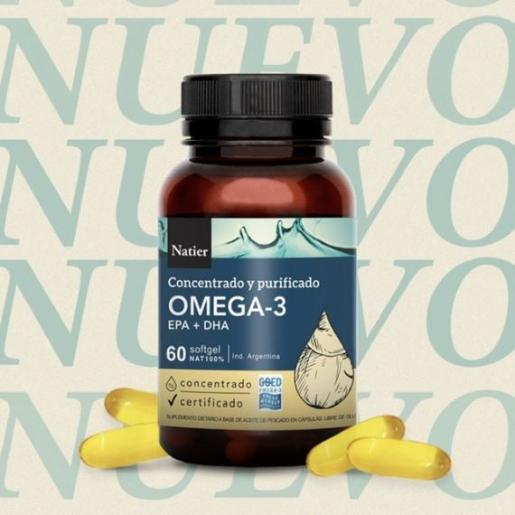 Suplemento Omega 3 Concentrado Softgel 60 Cápsulas Natier