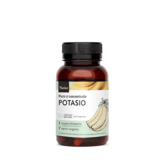 Suplemento Potasio Puro y Concentrado 50 Cápsulas Natier