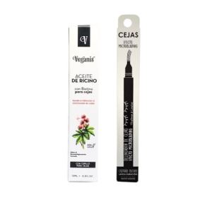 Combo Kit Aceite de Ricino + Delineador Microblading Cejas Castaño Oscuro