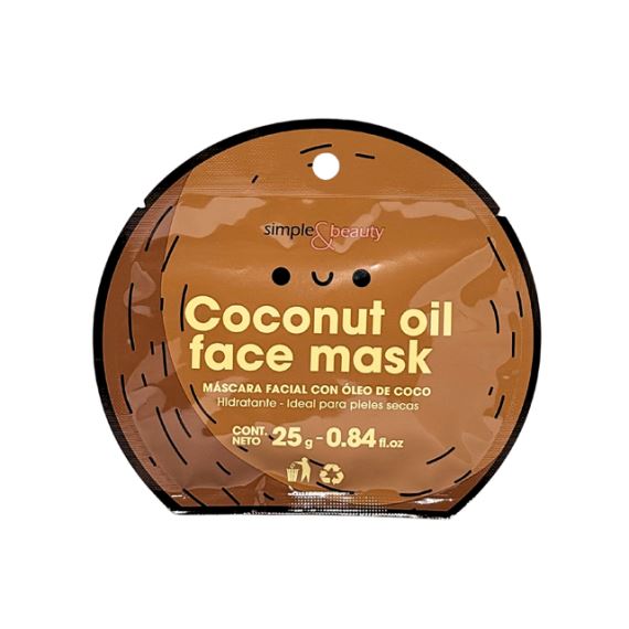 Mascarilla Facial Hidratante Coco 25g Simple & Beauty