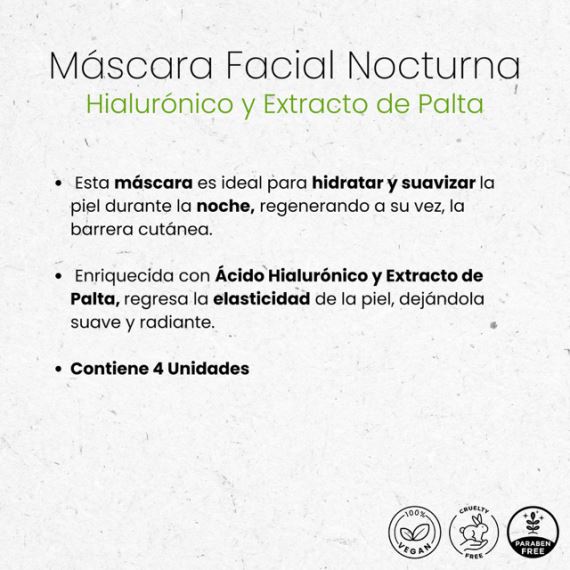 Mascara Facial Nocturna Palta X4 Unidades Simple & Beauty