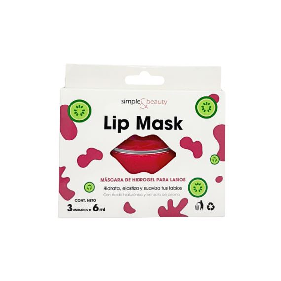 Mascara Hidrogel Para Labios X3 Unidades Simple & Beauty