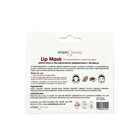 Mascara Hidrogel Para Labios X3 Unidades Simple & Beauty