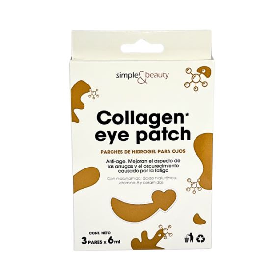 Parches Hidrogel Para Ojos Colágeno X3 Pares Simple & Beauty