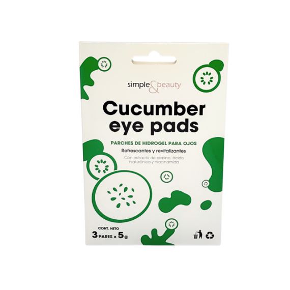 Parches Hidrogel Para Ojos Pepino X3 Pares Simple & Beauty