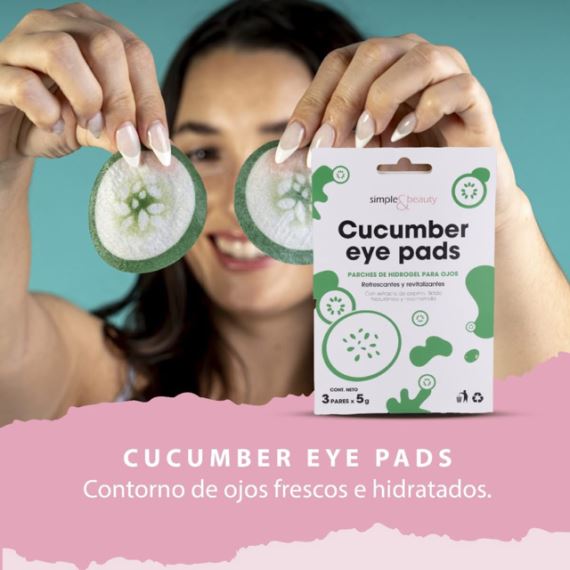 Parches Hidrogel Para Ojos Pepino X3 Pares Simple & Beauty