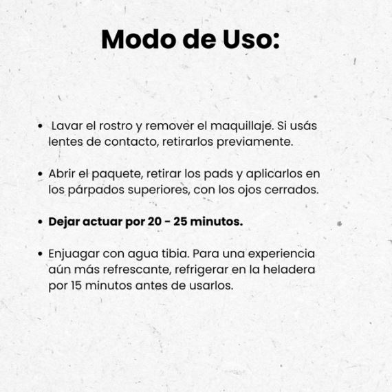 Parches Hidrogel Para Ojos Pepino X3 Pares Simple & Beauty