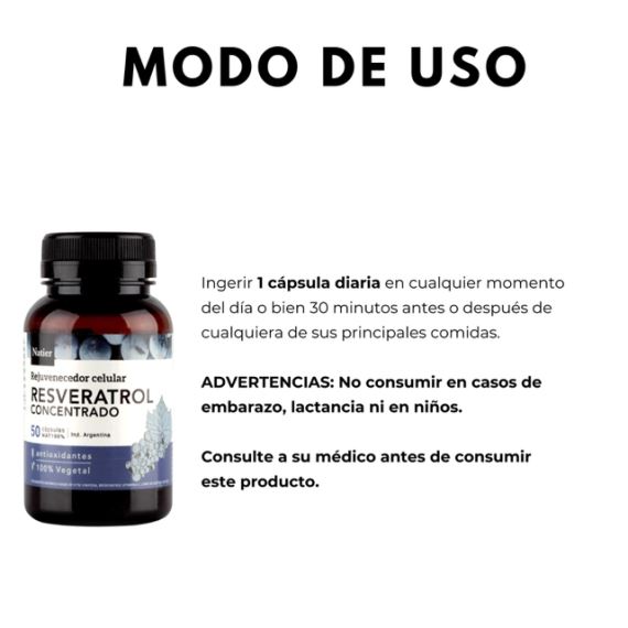 Suplemento Resveratrol Antioxidante 50 Cápsulas Natier