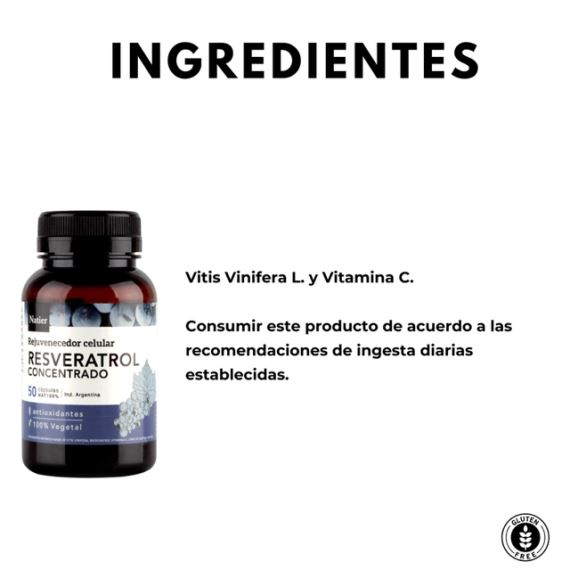 Suplemento Resveratrol Antioxidante 50 Cápsulas Natier